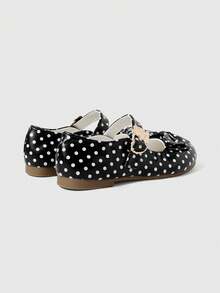 ROMWE Kawaii Women's Fashion Transparent Bow Decor Flats - Black polka dot - View 4