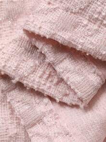 DAZY 女士优雅千鸟格纹理短袖T恤，夏季 - 粉色 - 查看 4