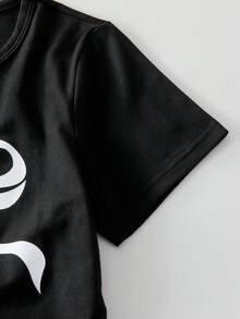 SHEIN 2件套 女童蝴蝶领直筒牛仔裤和短袖T恤 - 彩色 - 查看 8