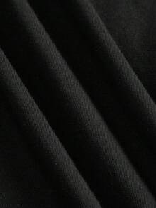 EMERY ROSE 女士纯色V领蝙蝠袖T恤，休闲教师T恤，户外上衣，基础款T恤，休闲款 - 黑色 - 查看 5