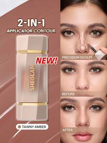 SHEGLAM Precision Sculpt Liquid Contour Duo-Tawny Amber Brand Beauty Makeup Face Paint Cosmetic For Women Girls Perfect For Winter Spring Ideal For Y2K Fancy Fashion Suitable For Birthday Gift Party Ready Best Color - Tawny Amber - View 11