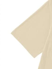 Claim Dot 男士休闲清新红柠檬印花修身T恤，适合日常和假日穿着 - 杏色 - 查看 4