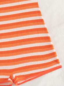 Swim SPRTY Women's Surfing Suit One-Piece Swimsuit, Sleeveless Backless Beach Vacation Swimming Pool Party Casual Stylish Spring/Summer Swimwear Knitted Bathing Suit Orange Bathing Suit Women - Orange - View 6