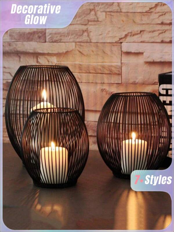 1 件铁制烛台，现代黑色铁制烛台，适用于情人节、情人节婚礼、生日、房间装饰、家居装饰、客厅装饰、卧室装饰、婚礼装饰、房屋装饰、家居装饰品、房间装饰用品、卧室房间装饰、波西米亚风格房间装饰、复活节、婚礼、蜡烛、