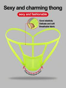 1pc Fashionable Charming Yellow Hollow Mesh Sexy Briefs For Men - Yellow - View 1
