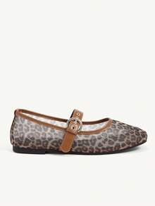 CUCCOO CHICEST 女士平底鞋，棕色豹纹黑色镂空刺绣亮片网眼方型芭蕾平底鞋，玛丽珍白色平底鞋，优雅女士黑色职业工作鞋，轻便舒适百搭休闲鞋，适合日常通勤/圣诞节感恩节/舞会/外出穿着。 - 彩色 - 查看 7