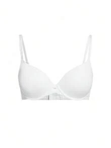 منطقة حمالة الصدر ذات اللون الأحادي الدنيوي للنساء - أبيض - مشاهدة 1