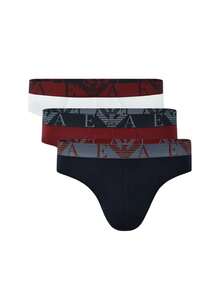 Armani 3 Pack Men's Trunks - Armani Blue/Rhubarb/White - View 1