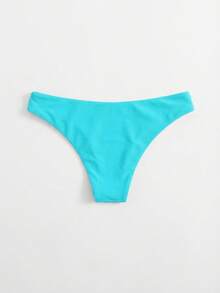 Swim Basics 女士纯色简约日常泳裤 - 藍色 - 查看 2