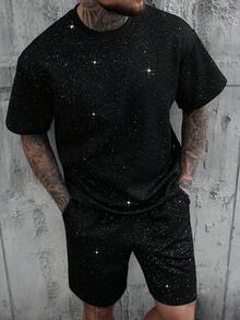 SLATEMANN 男士两件套圆领针织上衣，带弹性抽绳和插袋，2 件装…… - 黑色 - 查看 8