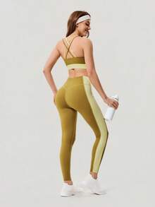 OutZeal Workout Top Women Sports Bra Gym Pilates Outfit Quick-Drying Cross Straps Bra-In Active Tops - Yellow - View 8