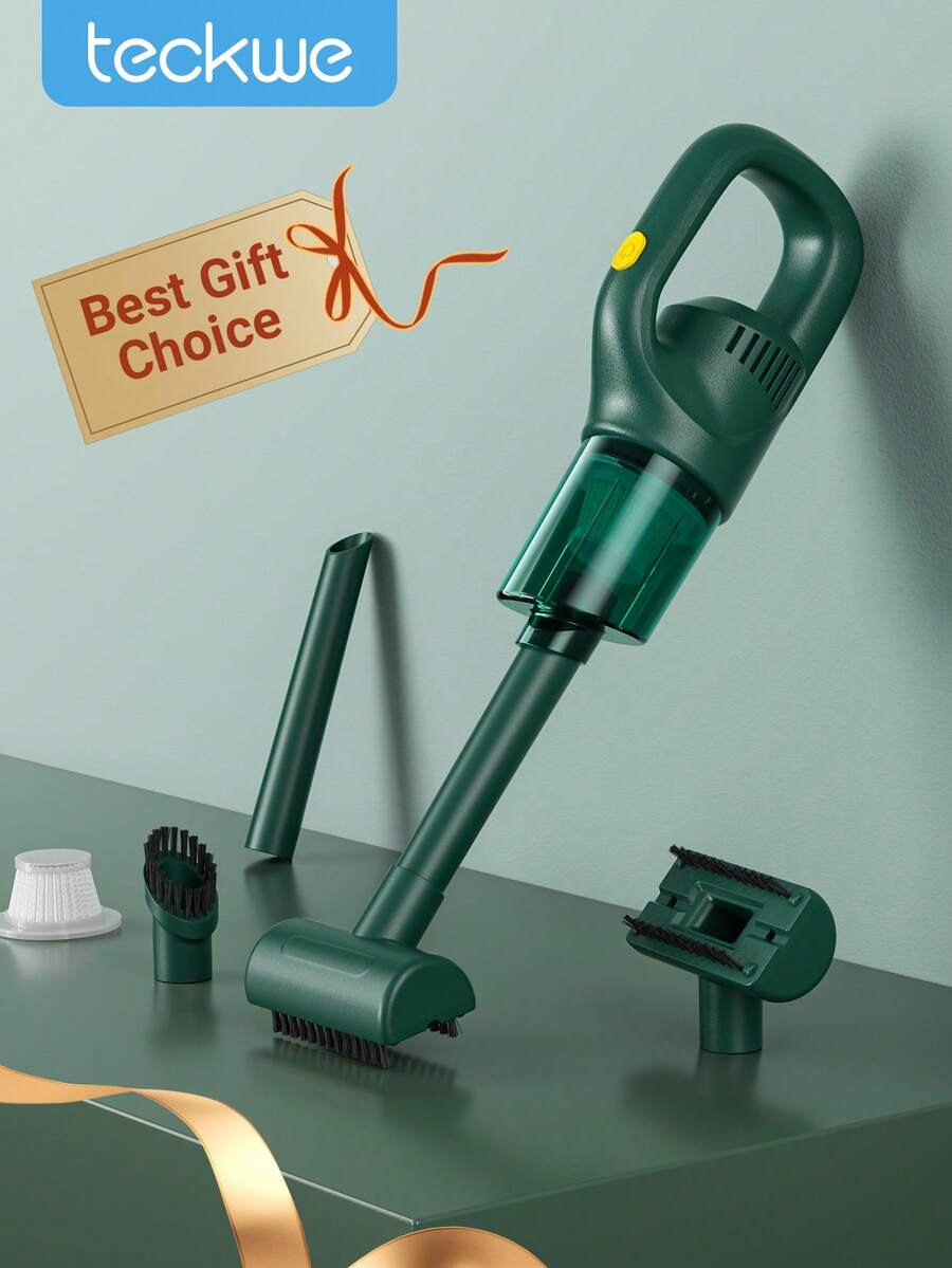 Teckwe Cordless Vacuum Cleaner Powerful Stick Vacuum Rechargeable Portable Cordless Vacuum For Carpet, Tile, Pet Hair, Green - Green - View 1