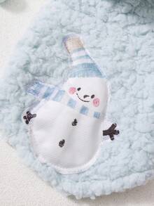 PETSIN Teddy Snowman Pattern Hooded Sweatshirt Bichon Winter Clothes Schnauzer Warm Padded Coat Dog Outdoor Thickened Outerwear - Blue - View 4