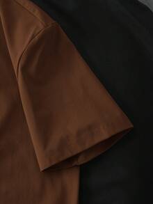 Manfinity Joysei Grey-Brown Standard Size Men's Casual Slim Fit Short Sleeve T-Shirt - Brown - View 3