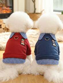 PETSIN Vêtements pour animaux de compagnie de plusieurs tailles, style 2 en 1 avec doublure thermique, doux et confortables, respirants, anti-boulochage, légers, lavables, de couleur unie, pour chats sans poils, teddies, bichons et petites races, pour un usage quotidien à la maison ou en extérieur, en automne et en hiver par temps froid - Multicolore - Voir 1