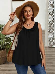 EMERY ROSE Camiseta y top sin mangas con pliegues y tirantes anchos, de corte holgado y talla grande, adecuado para primavera/verano - Multicolor - Ver 3