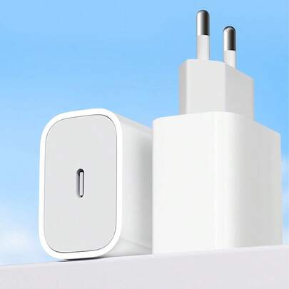 Teckwe Bộ sạc nhanh EU, Sạc dự phòng, Cục sạc USB C 20W, Bộ chuyển đổi nguồn PD cắm du lịch cho điện thoại 17/16e/16/16 Pro/16 Pro Max/16 Plus/15/15 Pro/14/14 Pro/13 Pro Max/13/12/Mini/XS/XR/X/SE, Android
