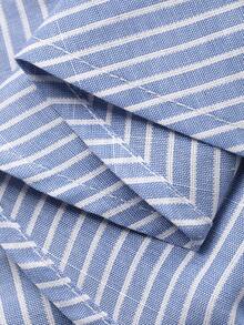 DAZY Women's Elegant Striped Ruffle Waist Midi Dress, Summer - Blue - View 8