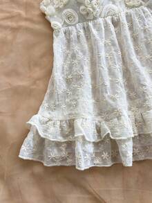 Soleia Women's Vacation Floral 3D Decor Ruffle Hem Camisole - Apricot - View 5