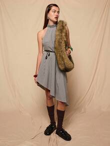 COUREZ 女士中长连衣裙 - 黑與白 - 查看 4