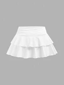 SHEIN Tween Girls Floral Print Ruched Hem Cropped Cami With Sheer Straps & Layered Cute Mini Skirt 2-Piece Set - Pink - View 8