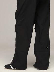 Sigmas Women's Woven Track Straight Leg Pant - Black - View 4
