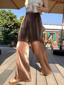 DAZY 女士韩式褶皱长裤 - 咖啡棕 - 查看 3