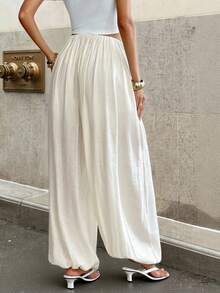 Siren Gaze Women's Spring/Summer Flowy Apricot Lantern Pants, Loose-Fitting, Casual Drawstring Harem Pants, New Spring/Summer Versatile Trousers Mediterranean Style Clothes Summer Outfits For Women Ruched - Apricot - View 6