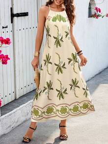 SHEIN Tall Đầm nữ không tay in họa tiết toàn thân, kiểu dáng thường ngày. - Nhiều màu - Xem 3