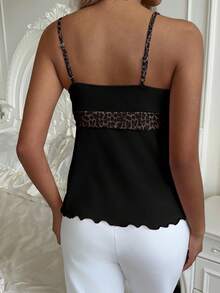 CovetEZ Áo hai dây nữ hai dây thắt nơ phối màu tương phản họa tiết da báo, màu trơn, gợi cảm, thoải mái, đa năng, phù hợp cho các buổi đi chơi, lễ hội âm nhạc, bãi biển, kỳ nghỉ, sinh nhật, tiệc tùng, đám cưới, phong cách sang trọng, Y2K. - Nhiều màu - Xem 2