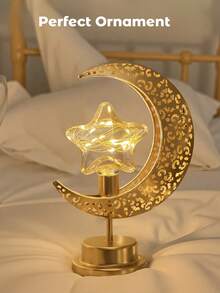 Teckwe 1pc Moon Shaped Diamond Decoration Light With 3 Shades & Dimming Feature, Suitable For Room, Desk, Dining Table, Bar, Party Decor - Yellow - View 4