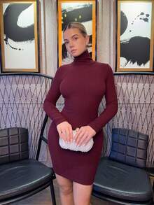 Bethéva 女士短款连衣裙，返校季 - 酒紅色 - 查看 6