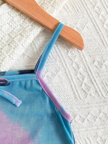 SHEIN Young Girl Tie-Dye Knit Camisole Dress - Multicolor - View 3