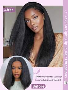 Light Yaki Straight Clip In Hair Extensions 7 Pcs Real Human Hair Clip In Extensions Yaki Straight Remy Human Hair Extensions Clip Ins For Women - SNatural - View 9