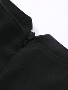 FRIFUL Women Casual Solid Color High Waist Shorts School - Black - View 7