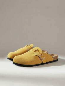 Solecia Women's Matte Single-Buckle Thick-Soled Toe Shoes, Ginger Soft-Soled Comfortable Casual Style Daily Versatile Sandals - Ginger - View 3