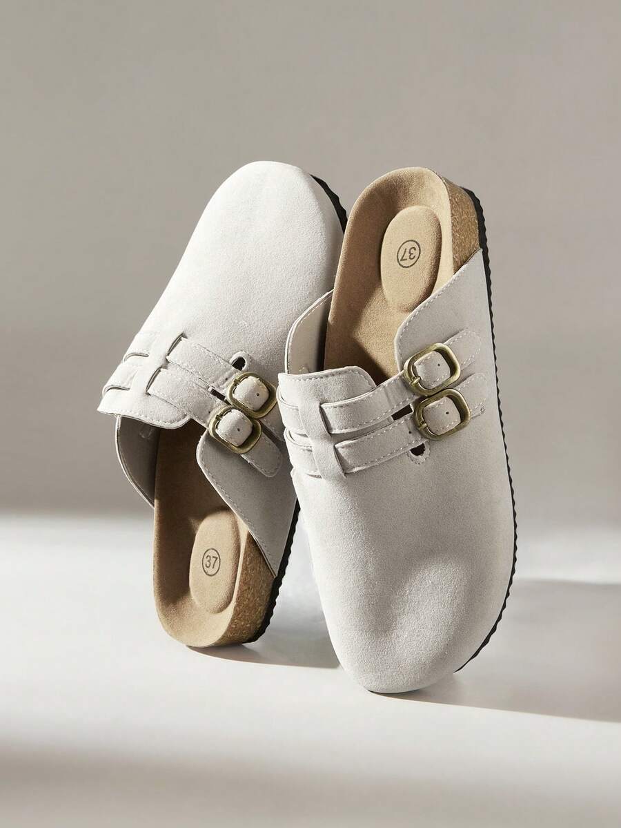 Solecia Women's Slip-On Flat Shoes Soft Leather Comfortable Commuter Versatile Style - Grey - View 1