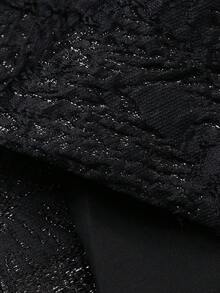 DAZY Women's Elegant Floral Textured Round Neck Blouse, Summer - Black - View 7