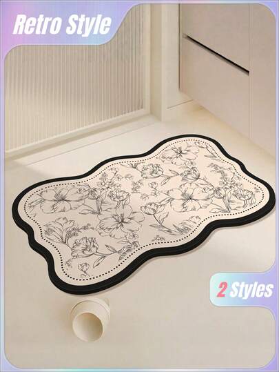 SHEIN 1 قطعة سجادة حمام، سيليكون مضاد للانزلاق وسريع التجفيف، سجادة حمام مقاومة للماء وغير قابلة للانزلاق، قابلة للغسيل، ديكور حمام منزلي، سجادة حمام، سجادة خارجية، سجادة باب، ديكور عودة إلى المدرسة، ديكور مدخل