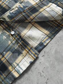 PAVTROS 男士字母贴布印花长袖单排扣休闲口袋衬衫 - 彩色 - 查看 6