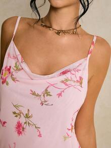 Poéselle 女士休闲碎花露背吊带背心，适合夏季度假 - 彩色 - 查看 8