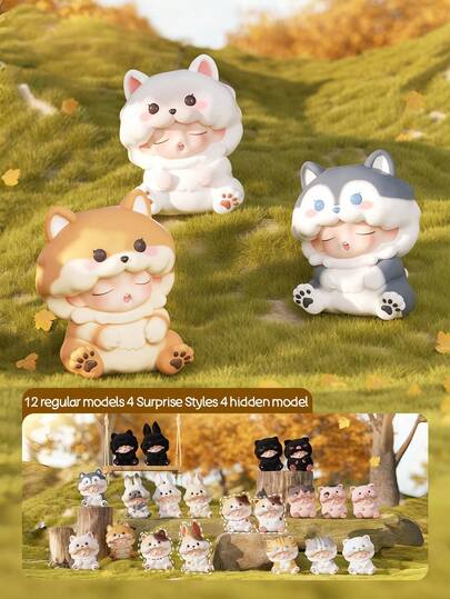 POKOJA LAND Blind Box (Non-Plush Filling), Young Dream Companion Box - 12 Regular Models + 2 Hidden Models (Hidden Probability 0.7%), Desk Decorations And Unique Gifts Specially Prepared For Collectors,Suitable For Home Desktop Decoration