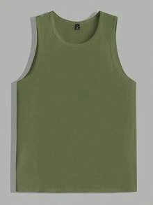 EASEVO Plus Size Men's Casual Solid Color Round Neck Tank Top, Versatile For Summer Men's Tank Tops Pack Men's Cut Sleeve Tank Top - Multicolor - View 3