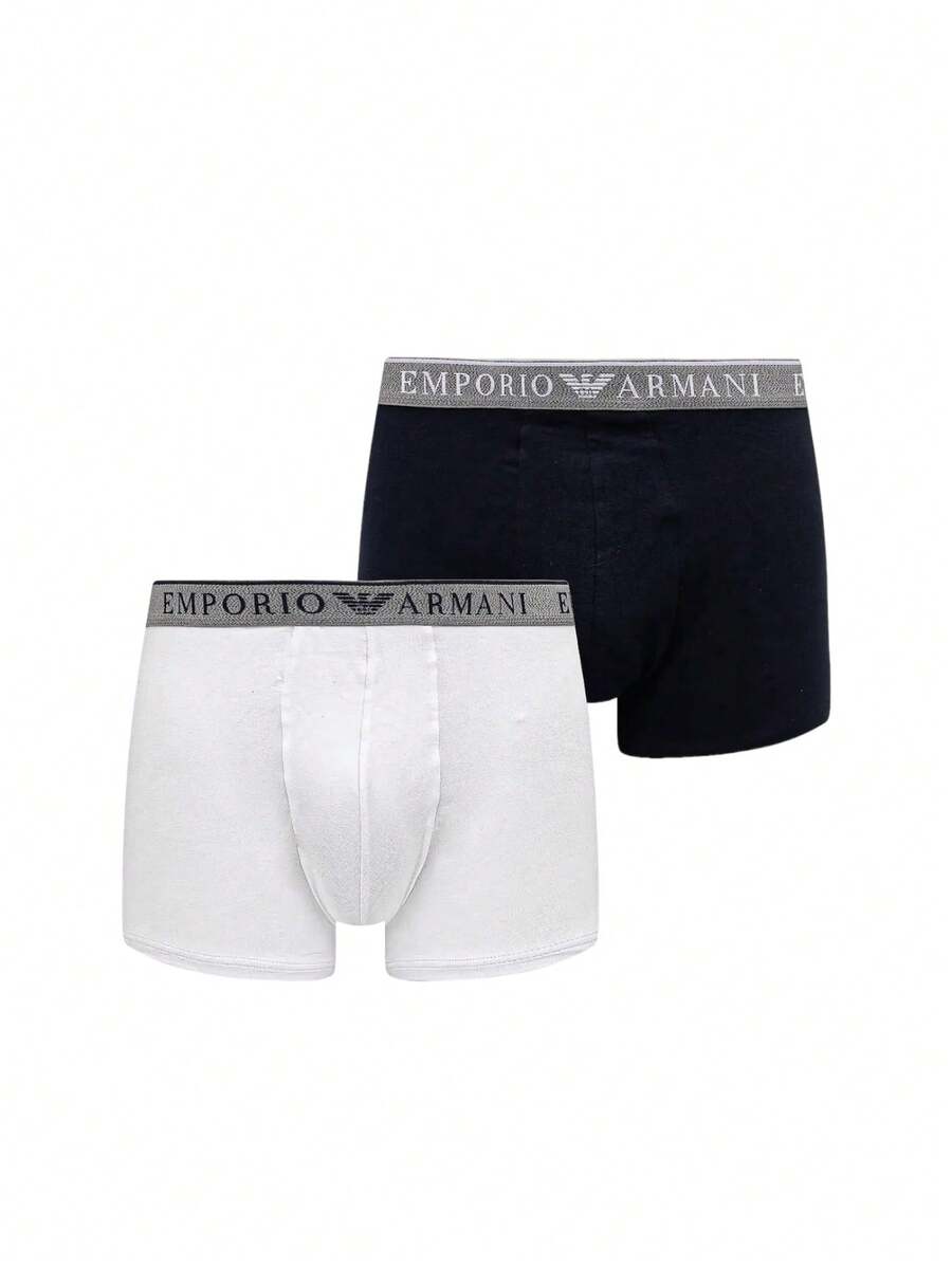 Armani 2 Pack Men's Boxer Briefs - Armani Blue/White - View 1