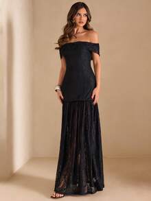 SHEIN BAE Spring/Summer Cherry Blossom Pink Cutout Minimalist Casual Mini Bodycon Dress, Pink Dress - Black - View 5