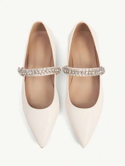 CUCCOO CHICEST Women's Rhinestone Decor Casual Everyday Versatile Fashion Flat Shoes