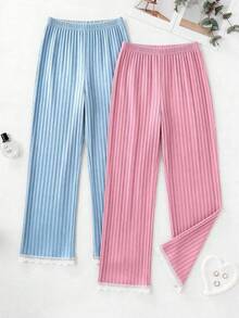 EURMUSE 2PCS Women Sleep Bottoms - Multicolor - View 2
