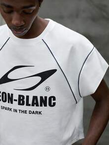 NEON BLANC Áo thun nam tay ngắn dáng rộng, màu trắng phối họa tiết nhuộm loang tương phản. - trắng - Xem 6