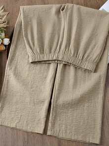 Linhara Plus Size Women Comfortable Loose Straight Leg Suit Pants - Apricot - View 2
