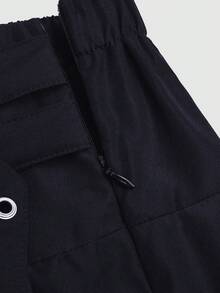 Sweetra 时尚甜美休闲黑色金属朋克百褶迷你裙 - 藏蓝色 - 查看 6